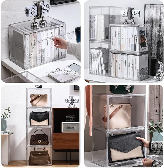 GUDEMAY Clear Stackable Plastic Storage Bins - Image 2