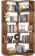 Armocity Corner Book Shelf, 6-Shelf L Shaped Corner Bookshelf by Armocity