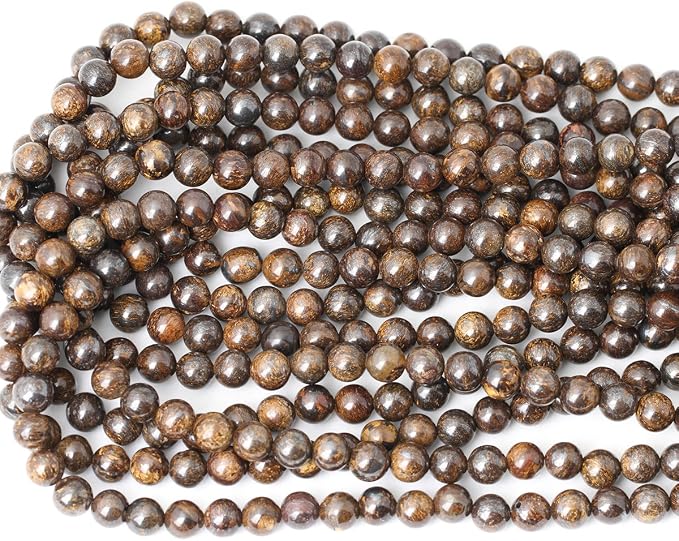 45PCS 8mm Natural Bronzite Gemstone Round Loose Beads - Image 3