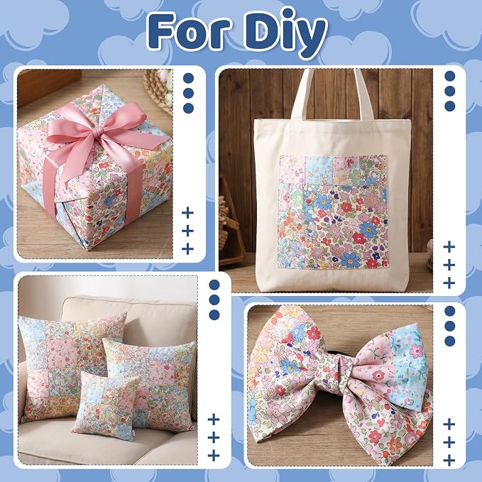 84 Pcs Charm Packs for Quiltings, Colorful Bright Pastel Spring Floral Print - Image 5