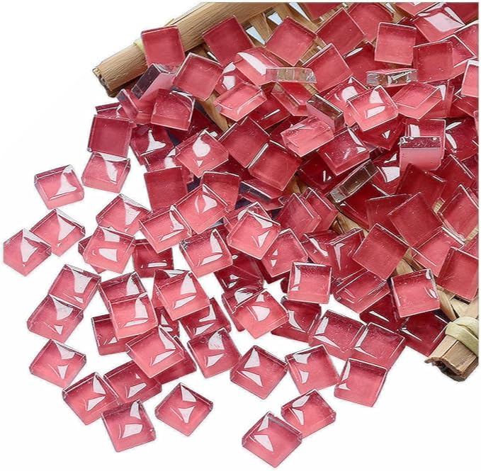 Light Red Crystal Mosaic Tiles Squares Stained Glass by Ricytnig