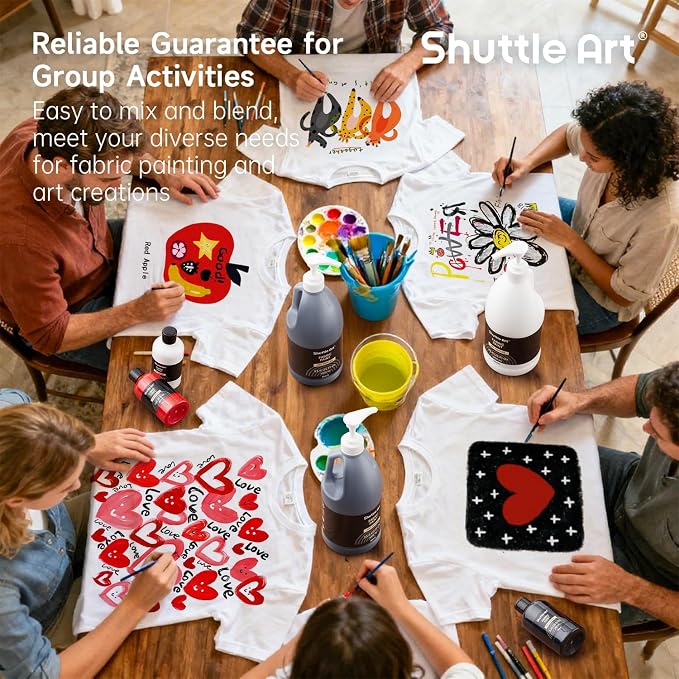 Shuttle Art Black Fabric Paint, 33.8 oz Large Bottle - Image 7