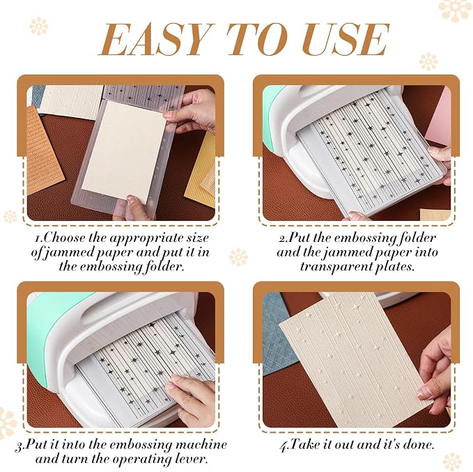 Geiserailie 8 Pcs Embossing Folders 2d/3D Embossing Machine Template Paper Card - Image 3