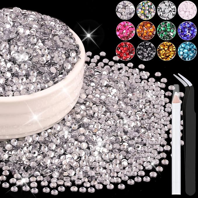 8000PCS 3mm Resin Rhinestones Bulk by BELLEBOOST