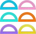 Zonon 12 Pieces Protractors Bulk Plastic 180 Degrees 6 Inch Translucent Protractors for Geometry, Angle Measurement, Students School Supplies