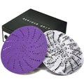 6-Inch 60 Grit Ceramic Multi-Hole Hook & Loop Sanding Discs - Advanced Grain for Fast Cutting & Long Life - Film-Backed Universal Fit Sandpaper for 6-in Sanders - 25 Pack Box