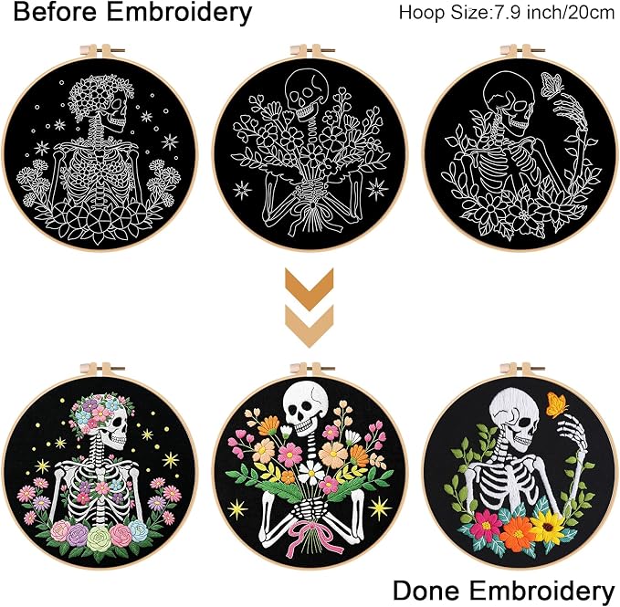 Louise Maelys 3 Pcs Halloween Embroidery Kit - Image 3