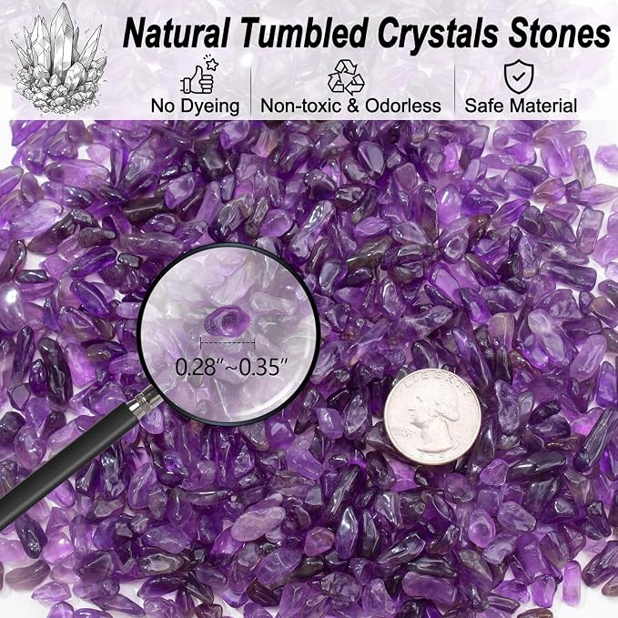 0.5 Lb/230g Amethyst Quartz Crystal Chips Bulk - Image 2