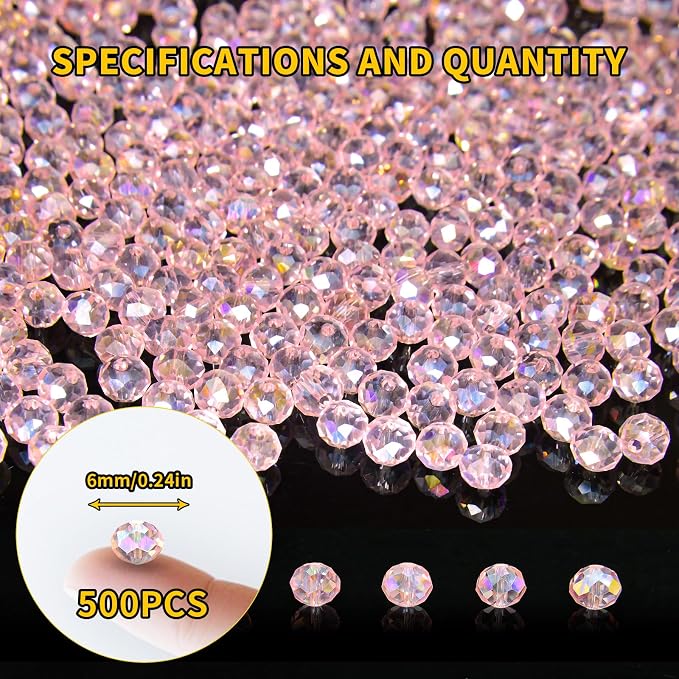 500Pcs 6mm Crystal Glass Beads for Jewelry Making Beads for Bracelets Necklace - Image 2