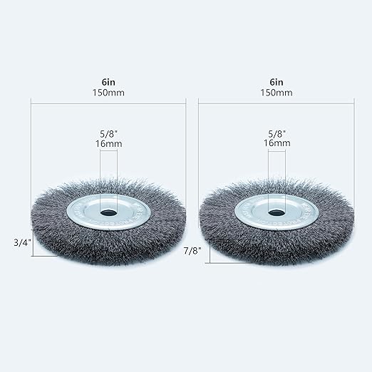 6inch Bench Wire Wheel Brush Set for Rust, Burr, Paint, and Corrosion Removal (12)