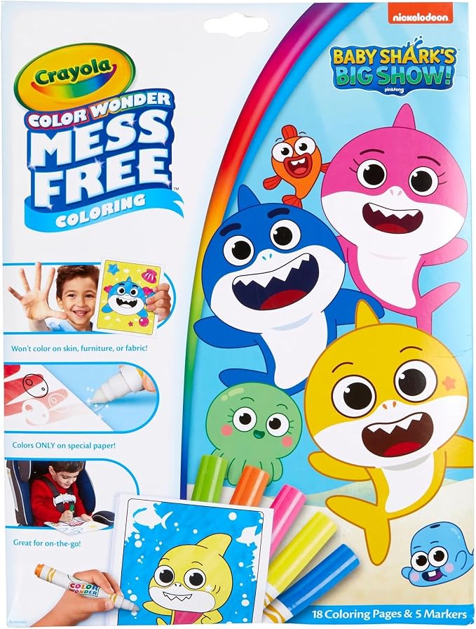 Crayola Baby Shark Color Wonder Pages, Mess Free Coloring by Crayola