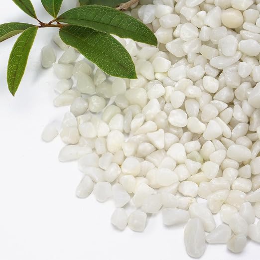 5 lb Jade Pebbles for Indoor Plants, 3/8 Inch Polished Decorative Pebbles for by RUOJAS