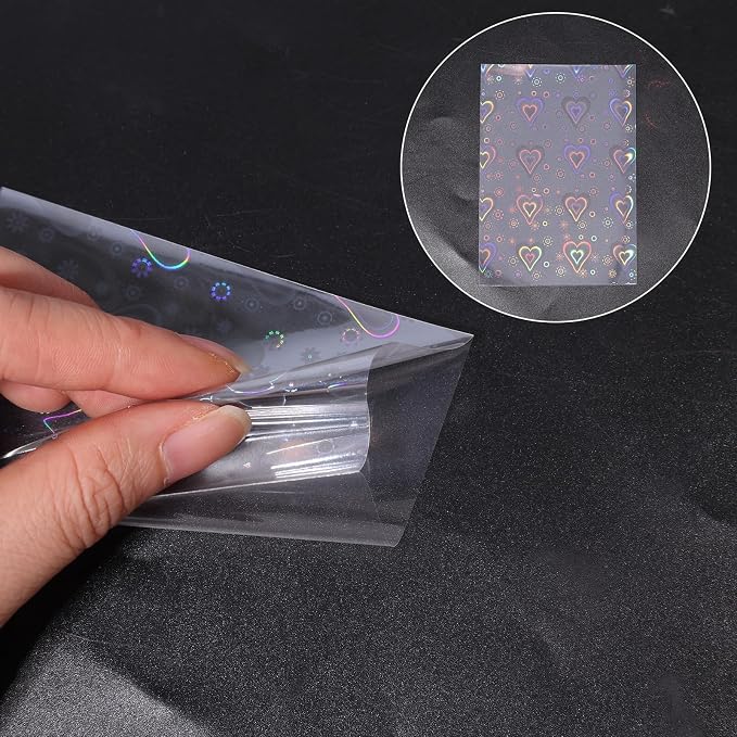 Photocard Sleeves, 9.1x6.5cm/3.58x2.56in Love Heart-Shape Laser Flashing Card - Image 4