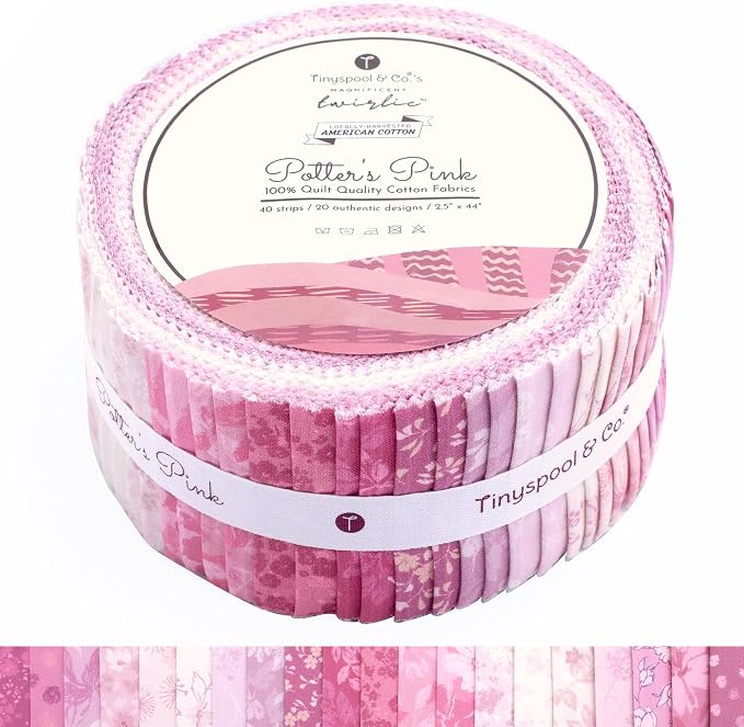 Tinyspool & Co.'s Twirlie Roll 40 Precut Quilting Fabric Strips by TinyspoolCo