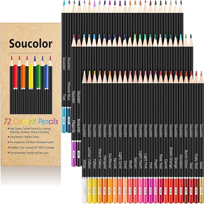 Soucolor 72-Color Colored Pencils by Soucolor