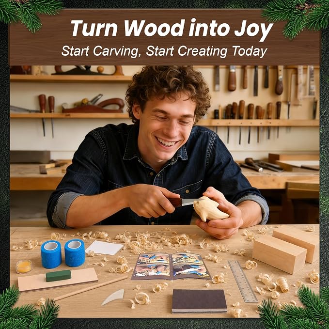 TEKCHIC Wood Carving Kit for Beginners | Dolphin DIY Whittling Knife Set - Image 3