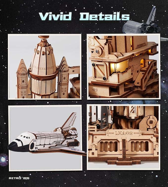 ROKR 3D Wooden Puzzles Space Shuttle-Dynamic Launch Base - Image 6