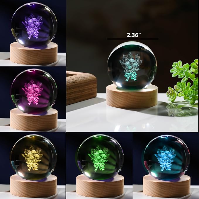 3D Rose Crystals Ball 60mm - Image 3