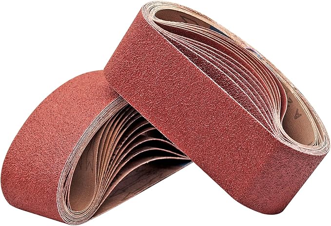 24 Pcs 3x21 Sanding Belts 3x21,Aluminum Oxide Sanding Belt (8 Each of 40 60 80 Grits) for Belt Sander