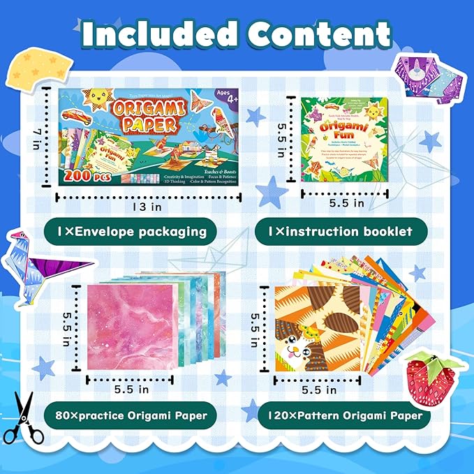 Origami Kit For Kids Ages 5-12, Includes 200 Sheets Of Origami Paper - Image 5