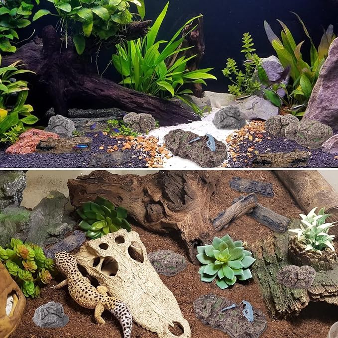 Morofme 7pcs Diorama Rocks Plastic Tree Stump Mini Rockery Stone - Image 5