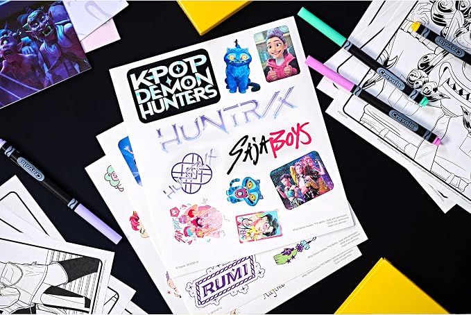 Crayola Kpop Demon Hunters Art Case, Coloring & Sticker Craft Kit, Gift - Image 6