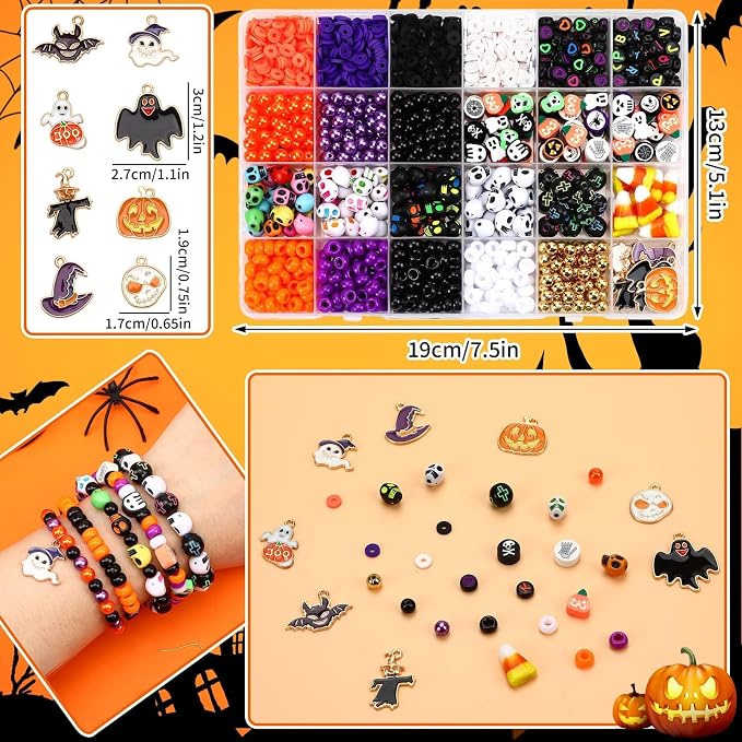 UPINS Halloween Bracelet Making Kit Beads - Image 2
