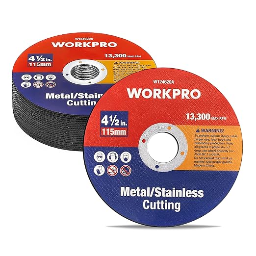 WORKPRO 20-Pack Cut-Off Wheels, 4-1/2 x 7/8-inch Metal&Stainless Steel Cutting Wheel, Thin Metal Cutting Disc for Angle Grinder