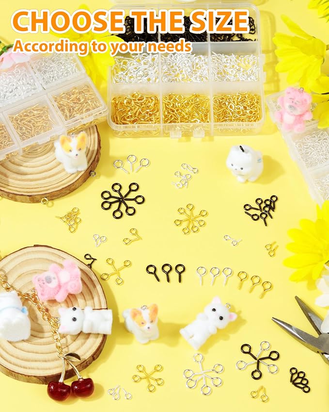 FIVEIZERO 450pcs Small Screw Eye Pins - Image 5