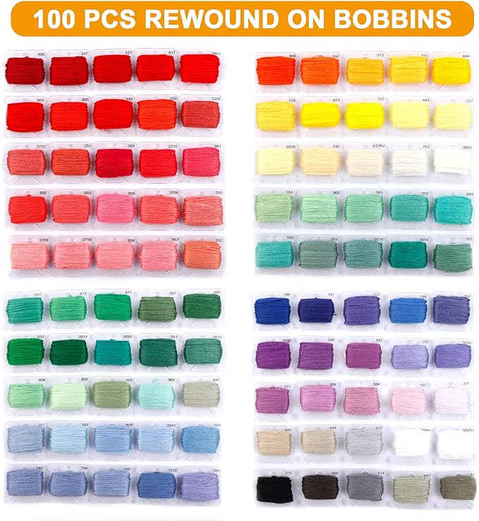 INSCRAFT Embroidery Floss Kit, 364 Pack Embroidery Cross Stitch Kit - Image 2