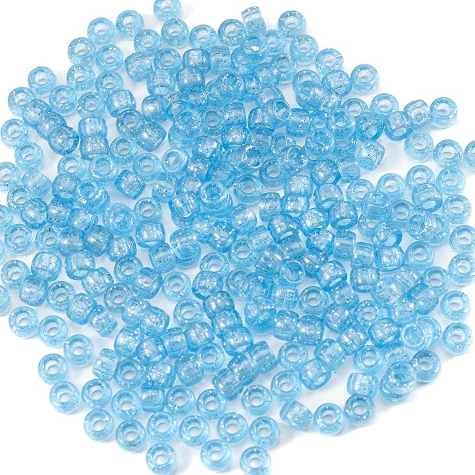 Gxueshan 1000 Pcs Acrylic Plastic White Pony Beads 6x9mm Bulk Kandi Beads - Image 2