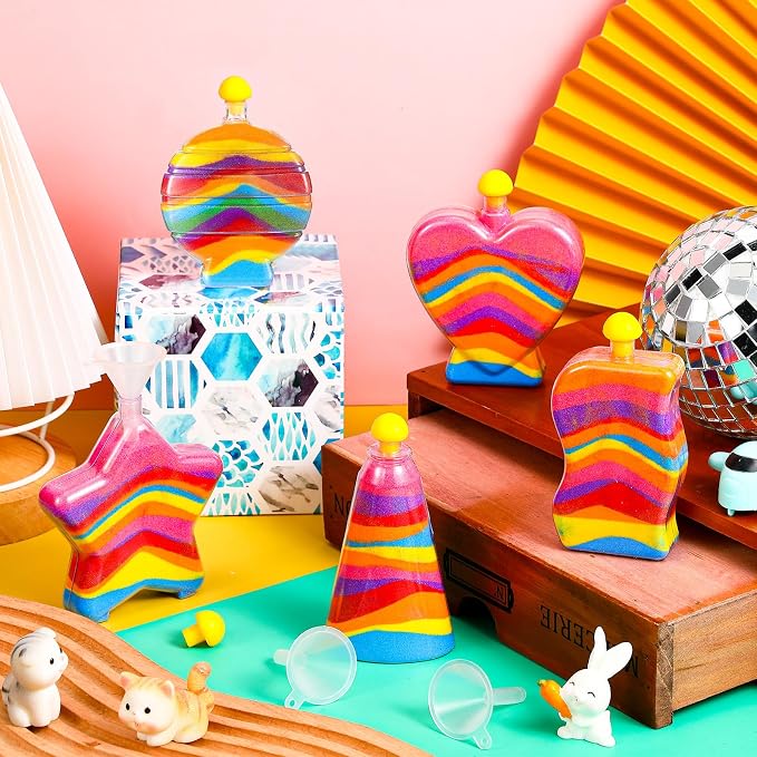 Liliful Sand Art Bottles for Kids, Plastic Crafts Kit Bulk - Image 4