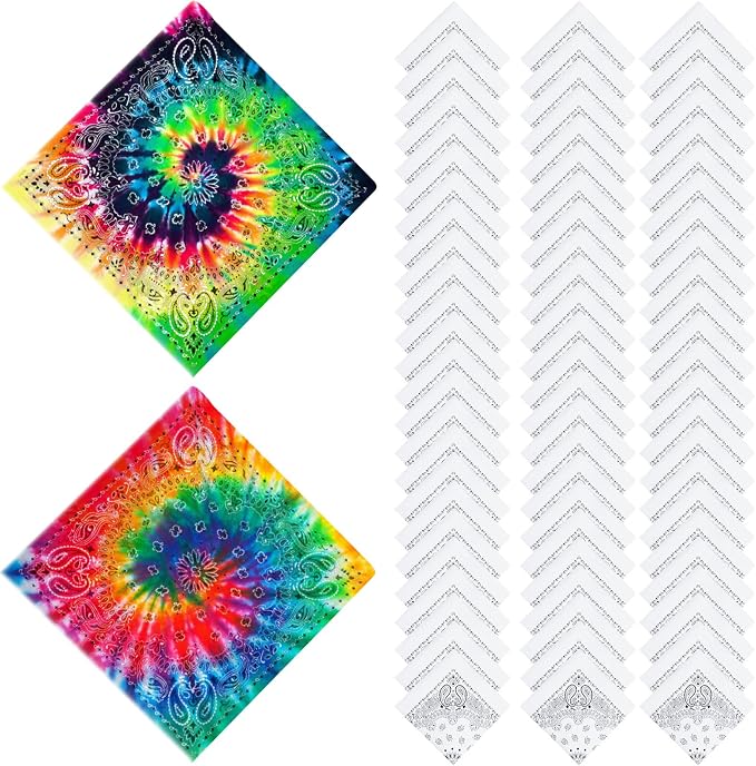 Bonuci 20/50/80/120 Pieces White Bandana Bulk by Bonuci