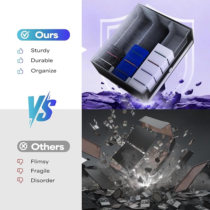 UAONO Card Storage Box for Trading Cards, 1800+ PU Leather Commander Card Deck - Image 6