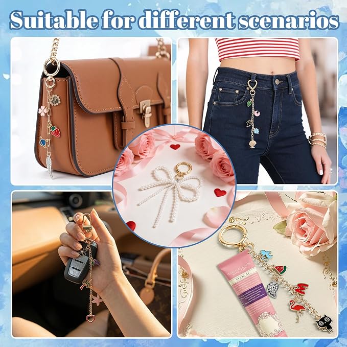 Himake 645Pcs Charms Lip Gloss Keychain Making Kit, DIY Bag Charm Kit - Image 7