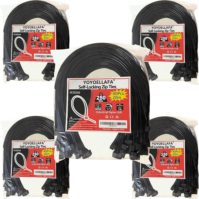 Large Zip Ties Heavy Duty Outdoor 20 Inch 250lb Extra Long Cable Ties Thick by ProfessionalinZipTies
