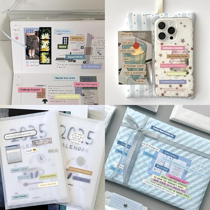 PRSTINCOL 2346PCS Quote Stickers, 48 Sheets Scrapbook Supplies Kit Word Stickers - Image 4