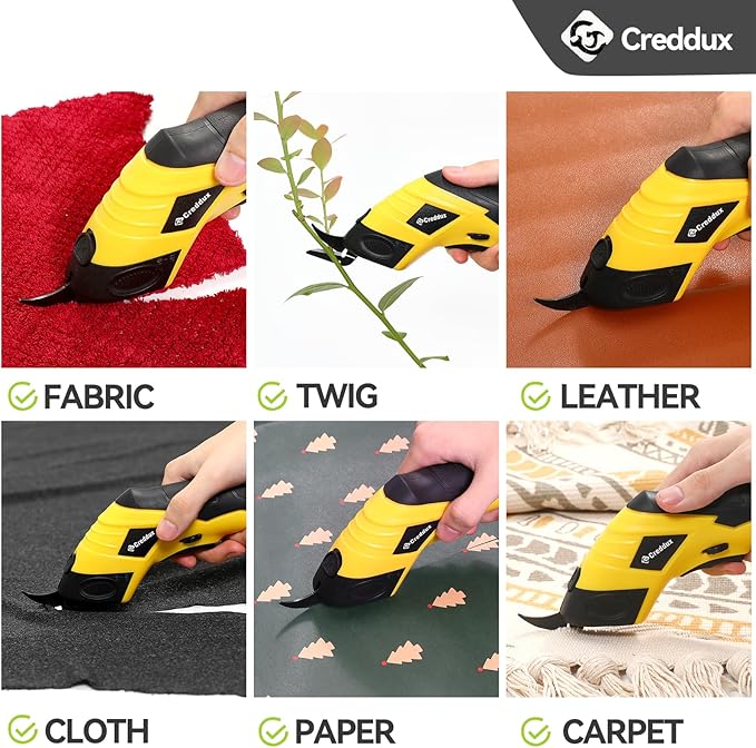 Cordless electric scissors for cardboard Fabric Cutter Cardboard Cutter Tool for Crafting,and Sewing with Usb Cable Red