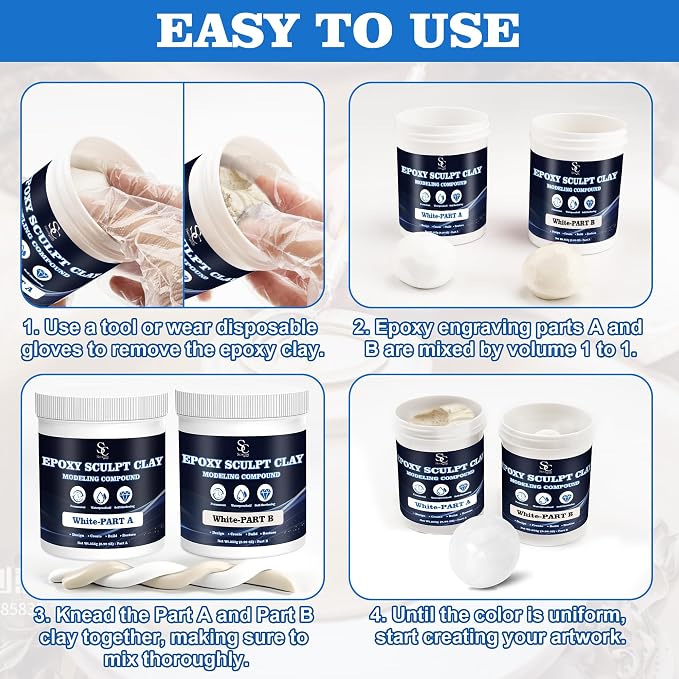 Epoxy Putty Sculpt Clay, 2 Part A & B - Image 5