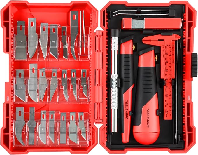 TOOLEAGUE 40Pcs Craft Knife Set, Precision Hobby Knife | by TOOLEAGUE