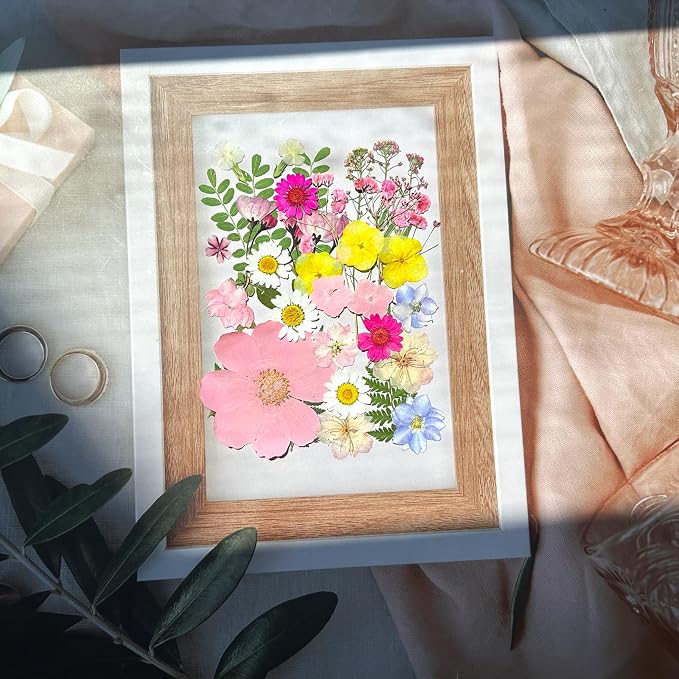 MIKIYA 33Pcs Pink Pressed Dried Flowers - Image 4