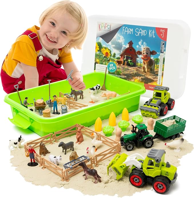 59 PCS Farm Sensory Bin by TOYSWORTHPLAYING