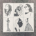 TIAMECH 6 Pcs A4 Reusable Girls Stencils by TIAMECH