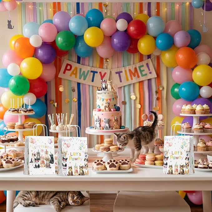 24 Pack Cat Party Favor Bags, Cat Gift Bags - Image 6