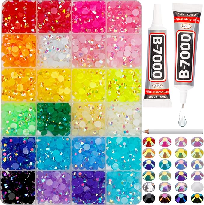 2000PCS 6MM 24 Colors Rhinestones by Worthofbest