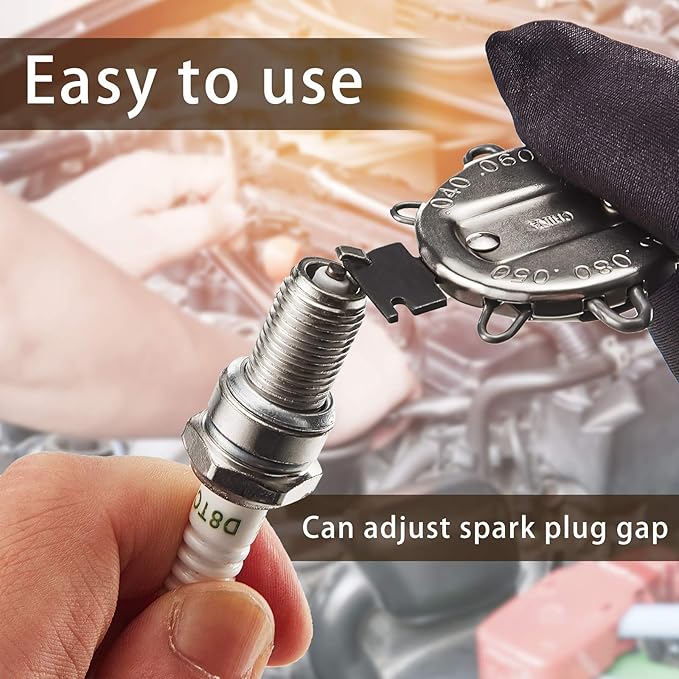 2 Pieces Spark Plug Gap Gauge Tool Spark Plug Gauge Measuring Tool Metric Standard Inches Gapper for Motorcycles