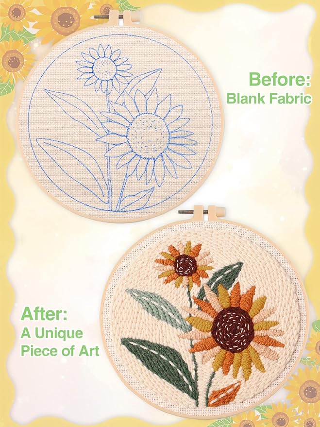 Punch Needle Kit Adults Beginner- Step-by-Step Guide & Video, Including Punch - Image 4
