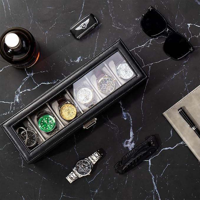 ProCase Watch Box, 6 Slot Watches Display Case - Image 3