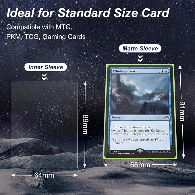 400 Pack Card Sleeves, 200 Matte Green Trading Card Sleeve and 200 Perfect Fit - Image 3