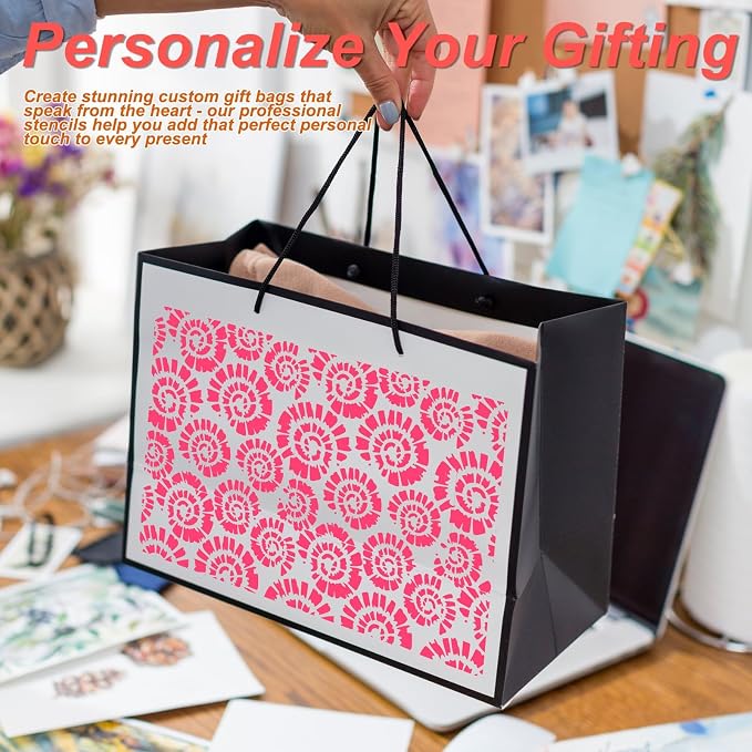 16PCS Geometric Stencils for Painting, Reusable Abstract Layering Stencils for - Image 3